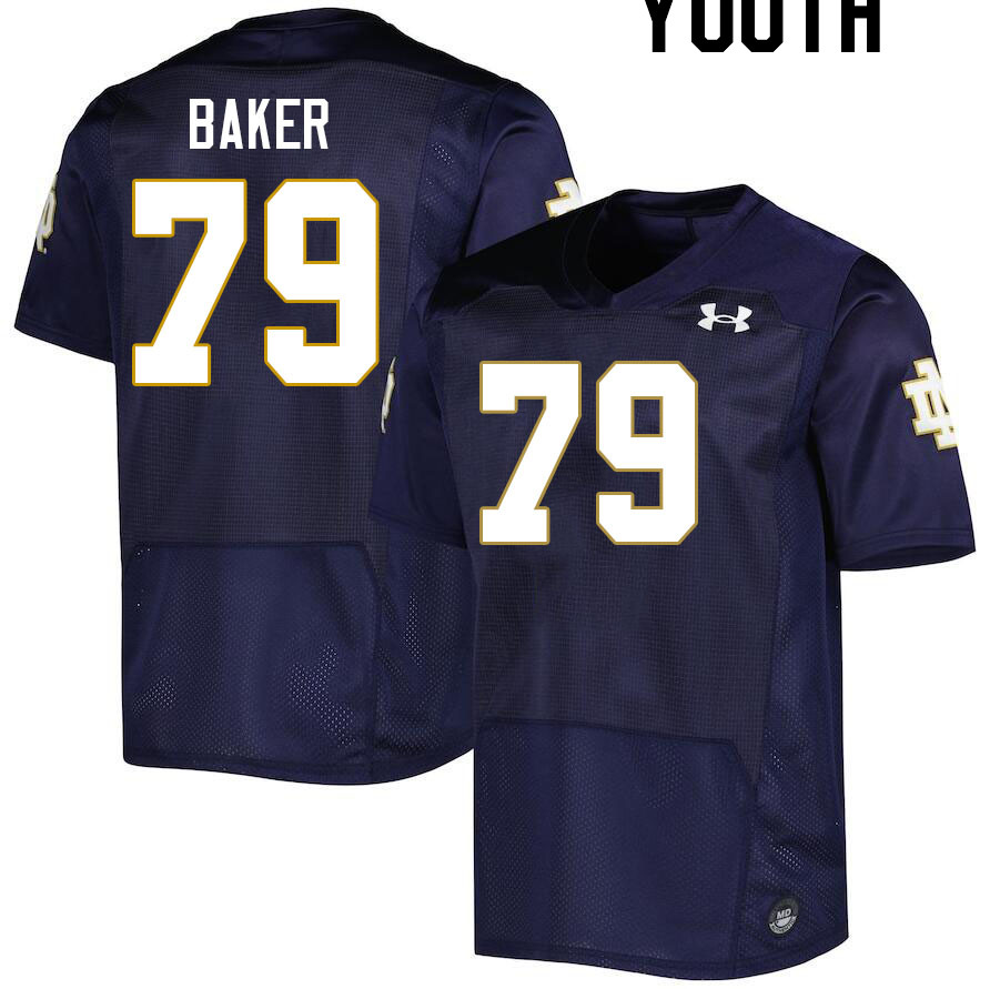 Youth #79 Tosh Baker Notre Dame Fighting Irish College Football Jerseys Stitched-Navy